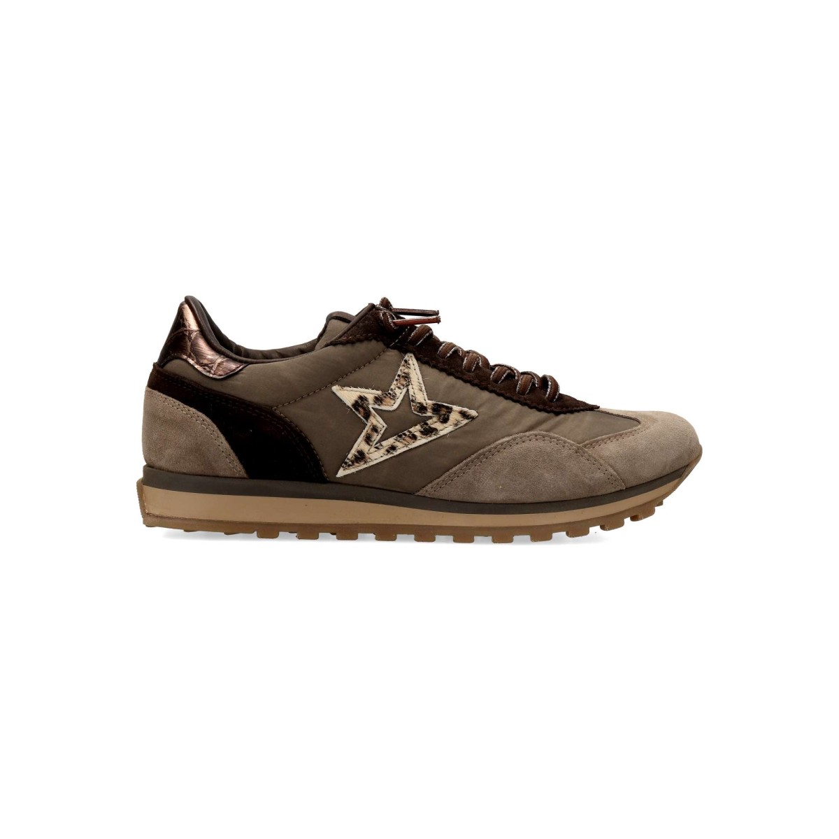 CETTI - Zapatillas deportivas casual mujer vintage de piel natural y textil con cierre elástico, plantilla acolchada extraíble y suela de goma, diseño urbano hecho en España