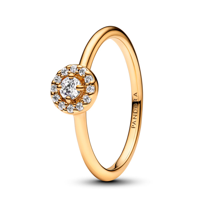 Pandora Anillo Halo Redondo en Pavé 163554C01 , para Mujer