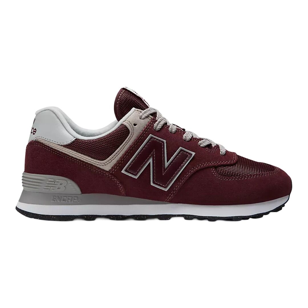 Zapatillas Granates New Balance 574 Core Burgundy con White Sencilla y Versátil