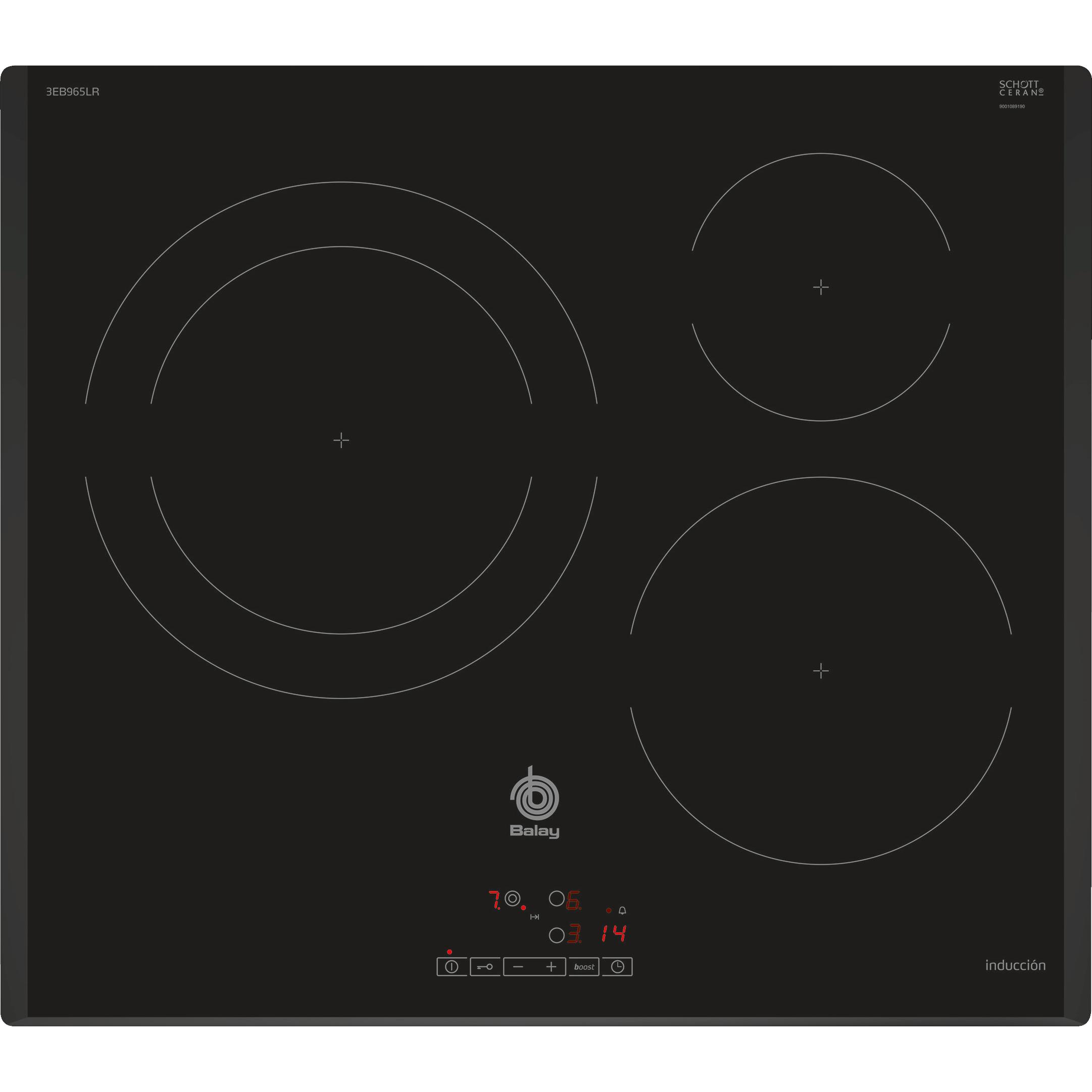 Placa Inducción Balay 3Eb965Lr, Potencia 2200W