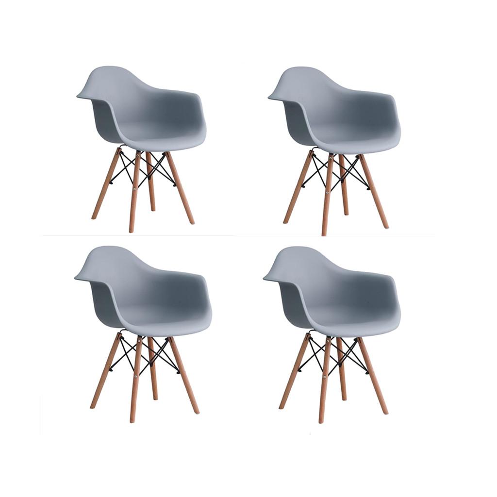 Juego de 4 sillas  con patas de madera repozabrazo, mueble estilo nórdico medieval, para escritorio, comedor, dormitorio, balcón o restaurante BAR hosteleria, OFICINA Mesa de comedor nórdica cocina