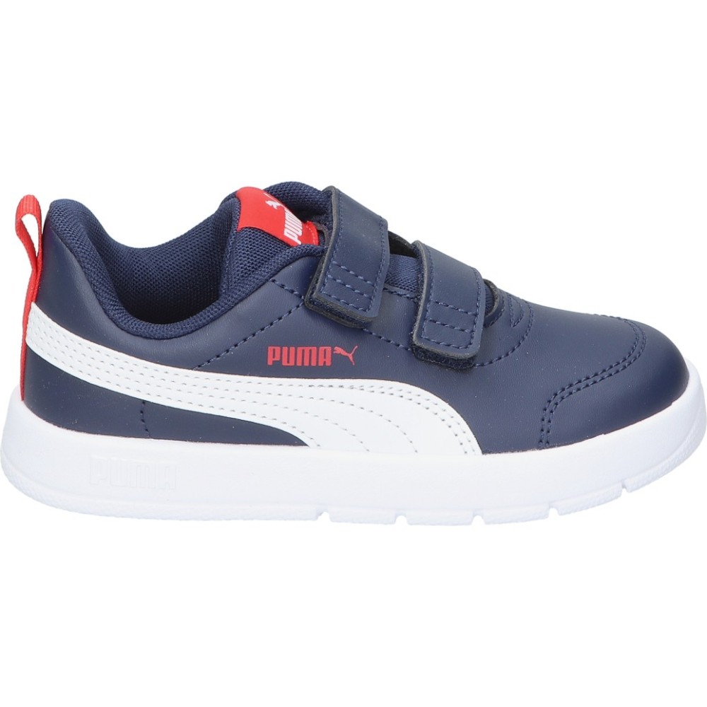 PUMA | Deportivas Puma Courtflex V3 Infantiles – Zapatilla en Color Azul Marino y Blanco – Sneakers conDoble Cierre Adherente – Cómodas y Versátiles – Modelo 397642-03