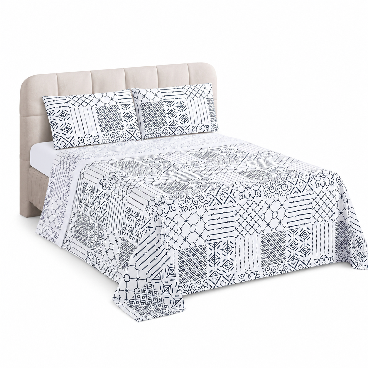 Juego de Sábanas 4 Piezas con 12 Estampados, Disponible para Cama 90, 135, 150 y 180 cm, Suave para Dormitorio