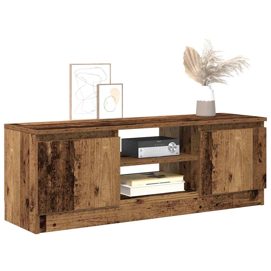 vidaXL Mueble para TV madera ingeniería madera envejecida 102x30x36 cm en color Madera antigua/Roble negro/Roble artisan | almacenamiento funcional diseño moderno para baño dormitorio sala