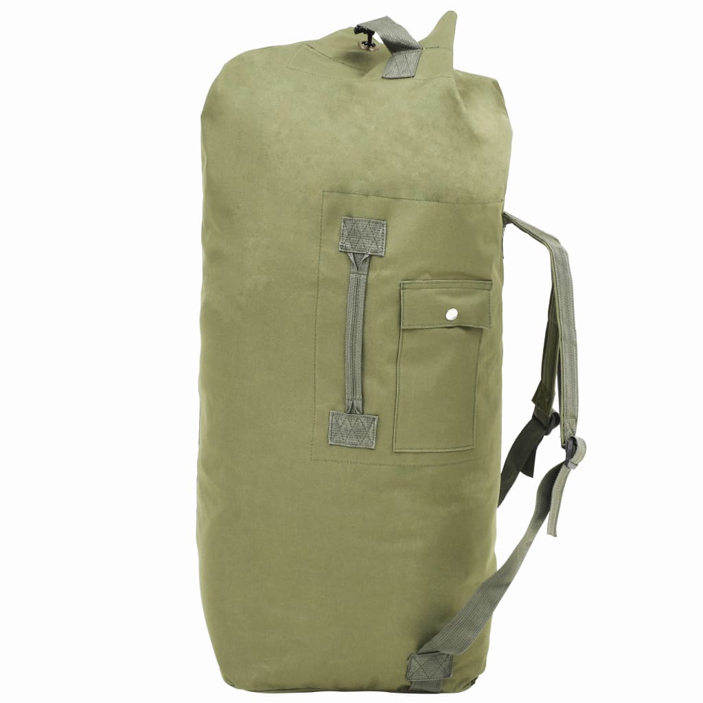 vidaXL Bolso de Lona Estilo Militar 85L Maleta Mochila Deporte Color Camuflaje,  Negro,  Verde oliva y mas