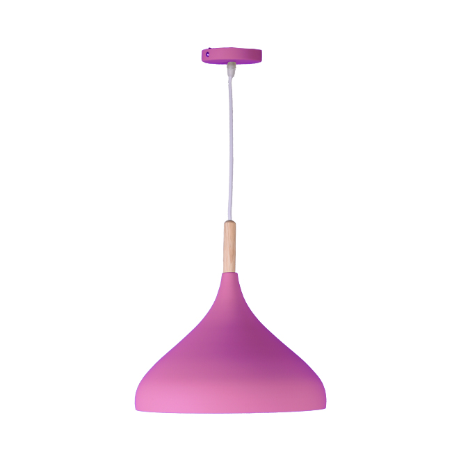 BEL AIR HOME - Lámpara colgante BAVIERA de metal y madera, altura ajustable para salón, comedor o rincón de lectura, diámetro 30 cm, compatible con bombilla E27 (no incluida)