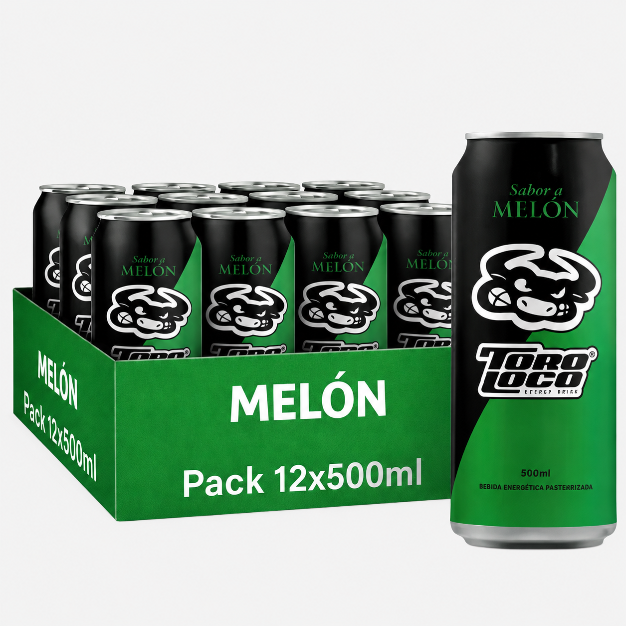 PACK 12 LATAS Toro Loco Premium Energy Bebida energética saludable SABOR COCO, SANDIA, CEREZA, ORIGINAL, SIN AZUCAR, MELON, FRUTOS DEL BOSQUE Y MANGO,FRESA, FRESA LLAVE ACIDA 50cl (TODOS LOS SABORES VA A 12 UNIDADES DE UN UNICO SABOR)