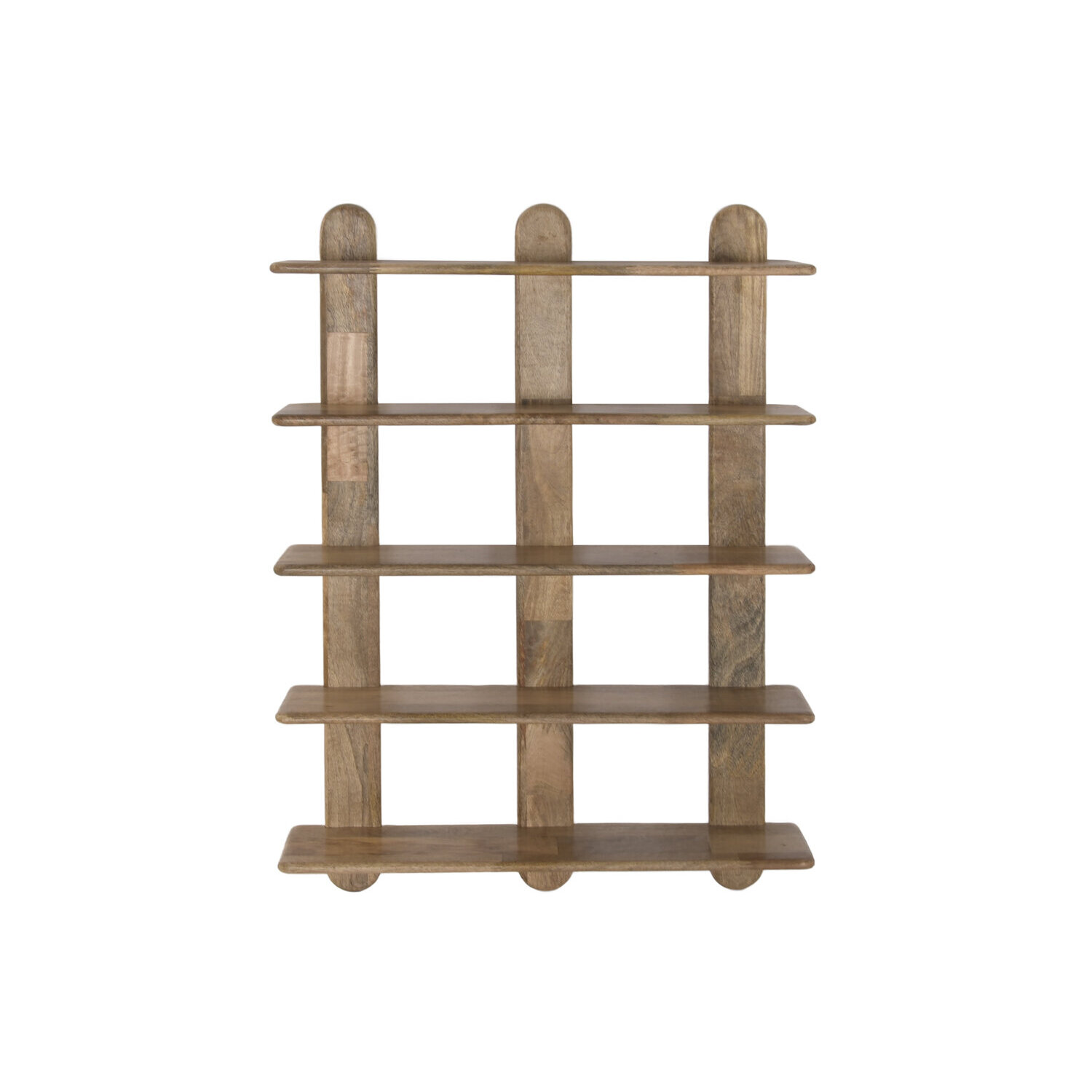 Estantería, de madera de mango, pared 5 kg 5 estante, en color marron, medidas 71,5x19x100 cm Fijalo