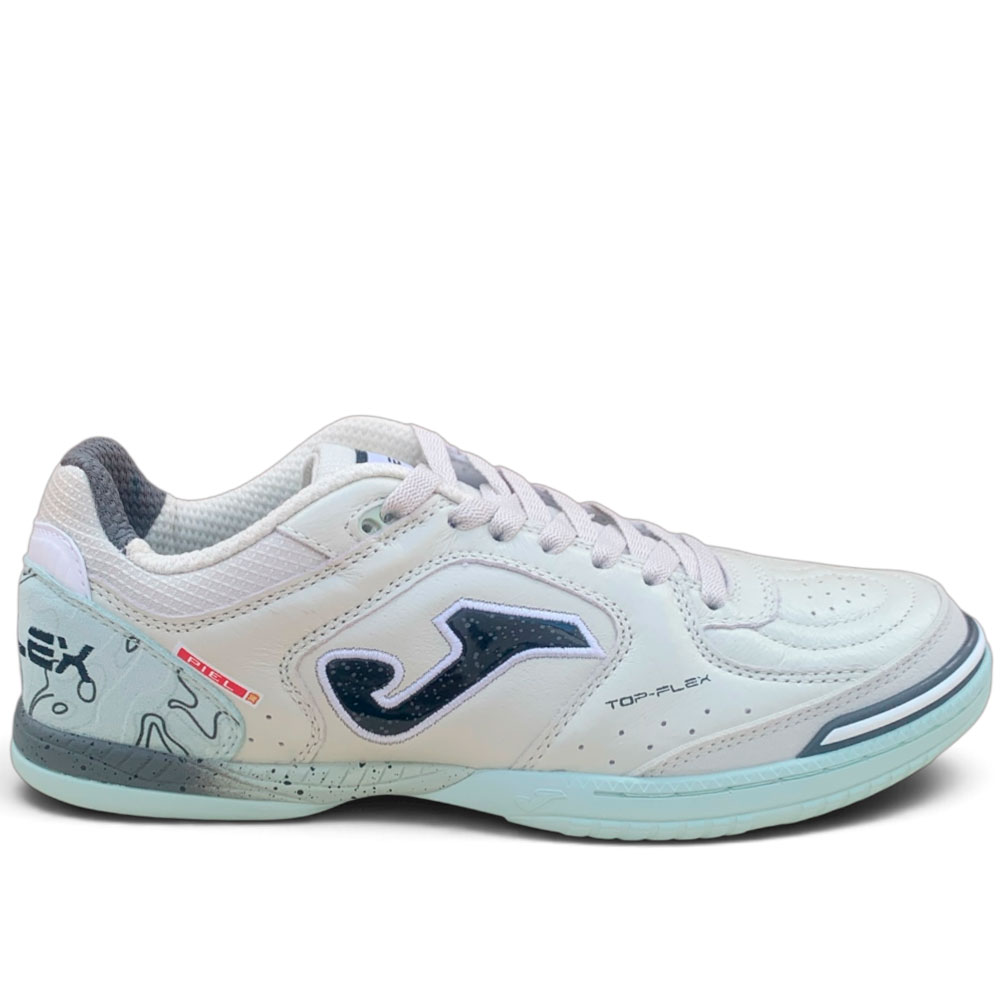Joma - Zapatillas fútbol sala Top Flex 2612 Indoor gris claro para hombre, con upper de piel, suela DURABILITY y tecnología VTS para máxima transpirabilidad