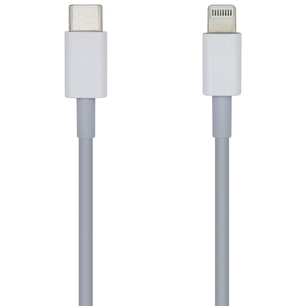 Aisens - Cable USB-C a Lightning macho macho 2m blanco para carga rápida con conector derecho compatible con iOS y PD