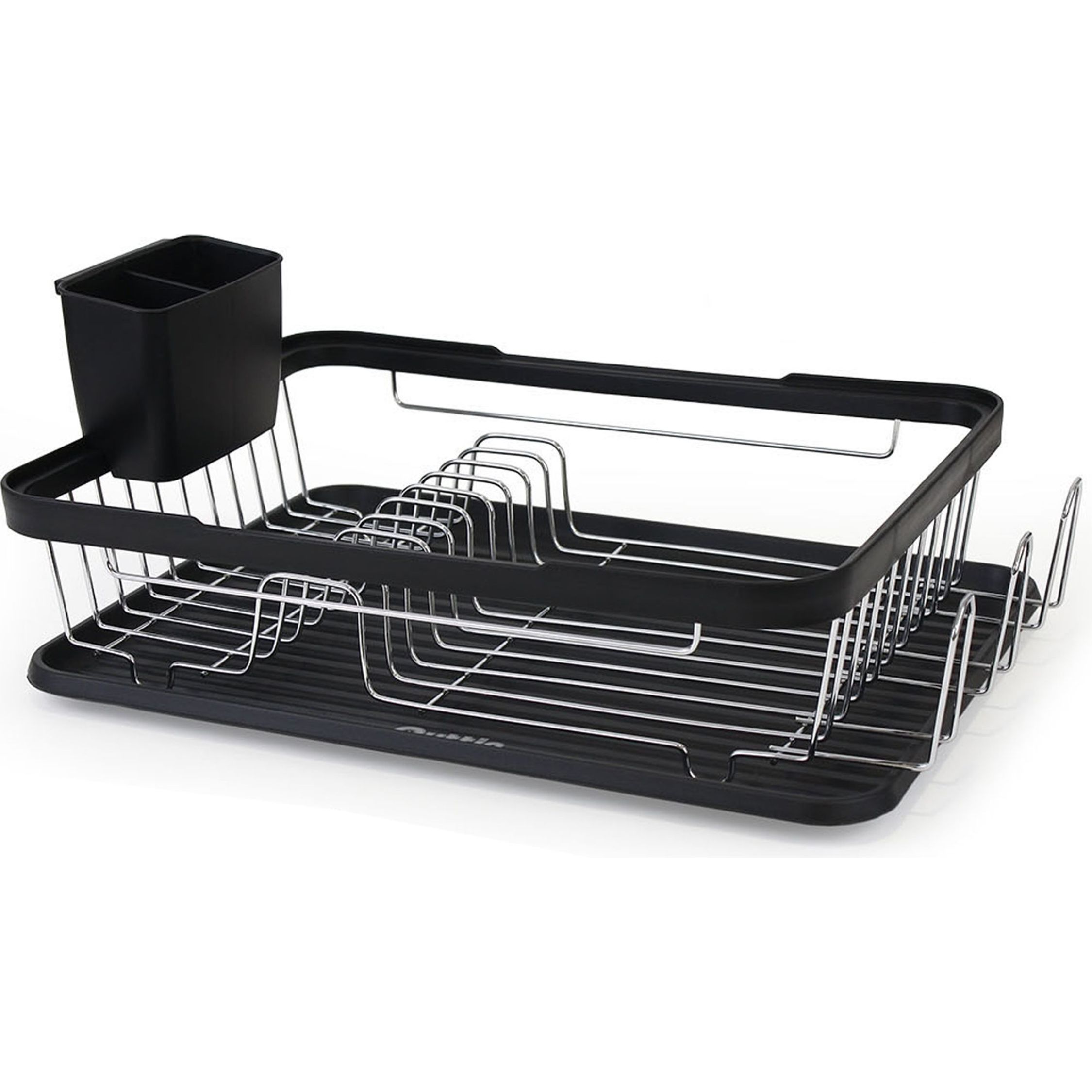 Quttin - Escurreplatos con Bandeja 46x32x11cm - Diseño Compacto y Ahorrador de Espacio - Fácil Limpieza y Duradero - Ideal para Cocinas Pequeñas - Capacidad Ajustable