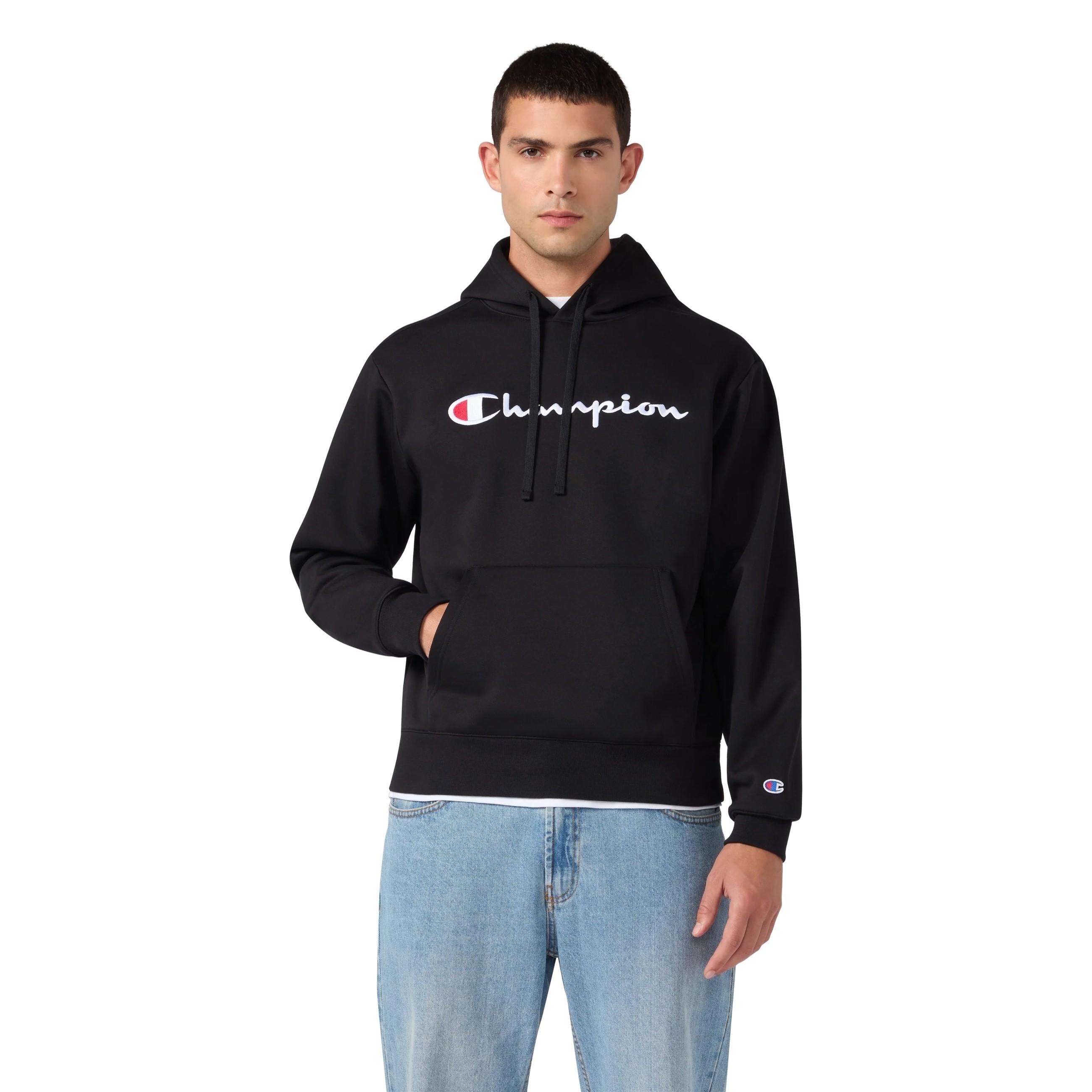 SUDADERA CHAMPION NEGRA EMBROIDERED LOGO HOODIE