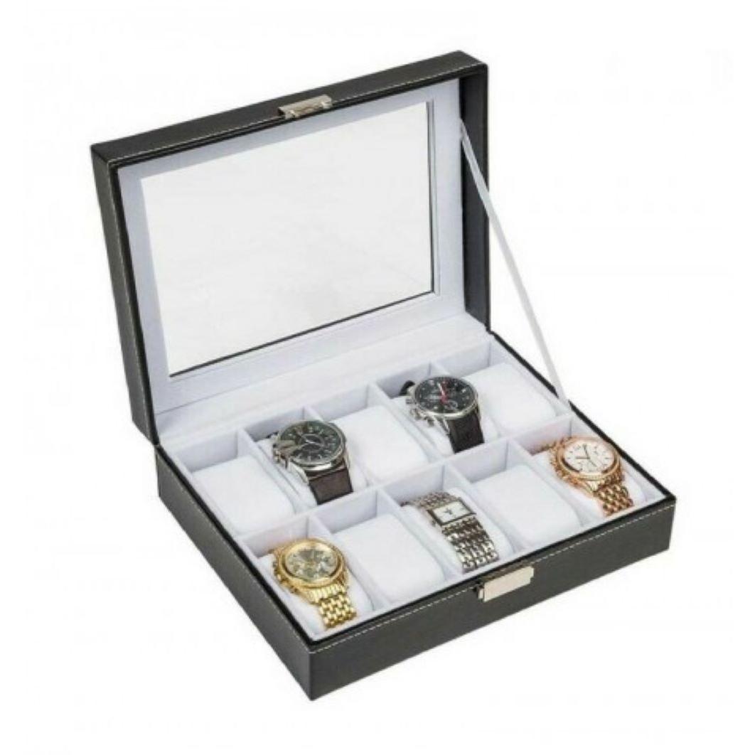 Caja Expositor de relojes organizador 10 reloj caja estuche COSHANO