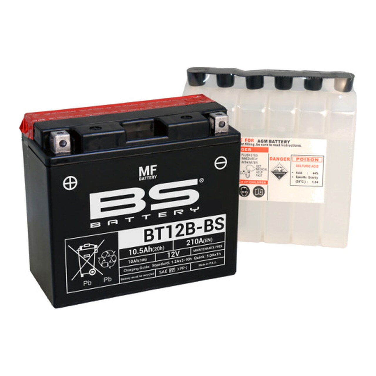 Batería De Moto Sin Mantenimiento Bt12b-Bs 12V 300628 246610125