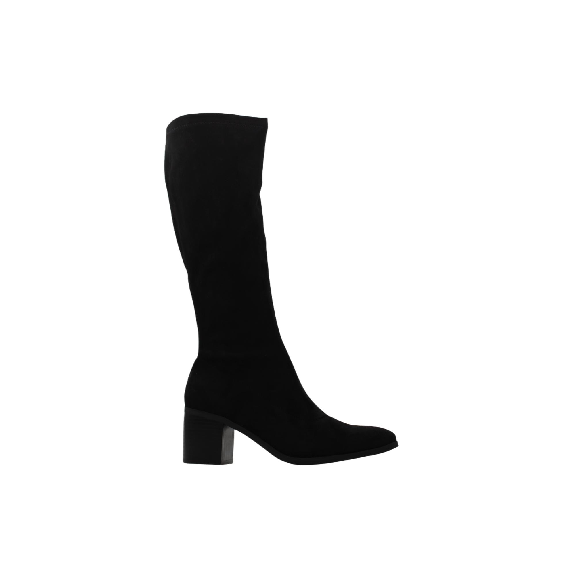 ETIKA 30056 Botas altas de antelina, cremallera, tacón bloque medio, suela goma, para señora