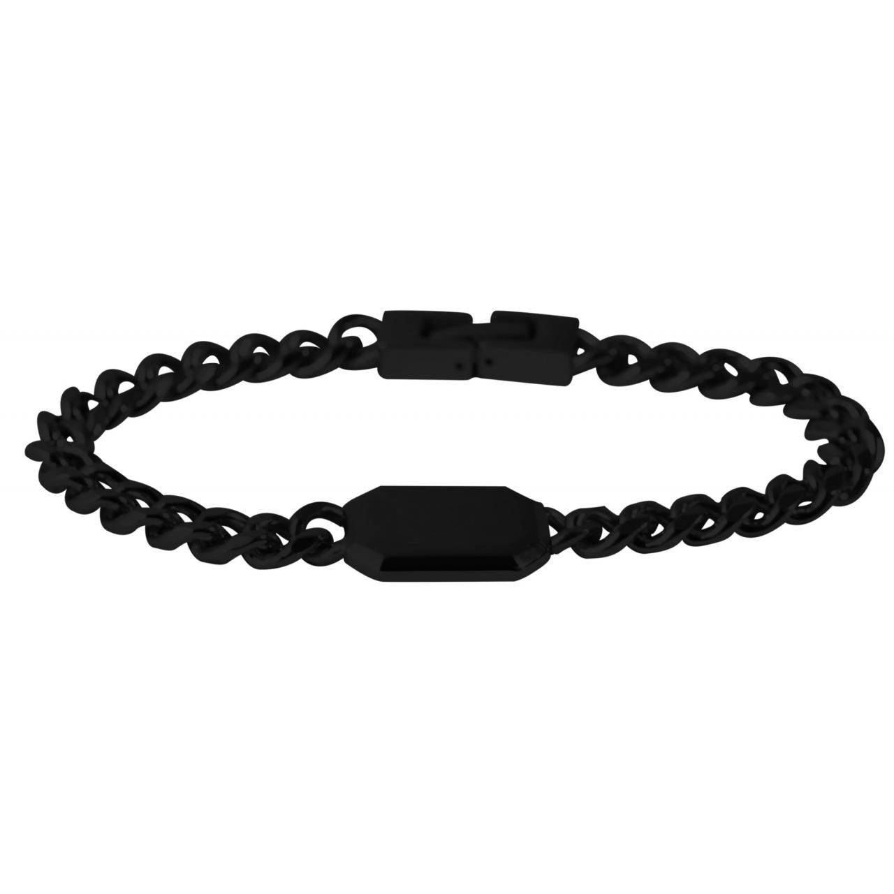Akzent® Pulsera Preta em Aço Inoxidável - 0565