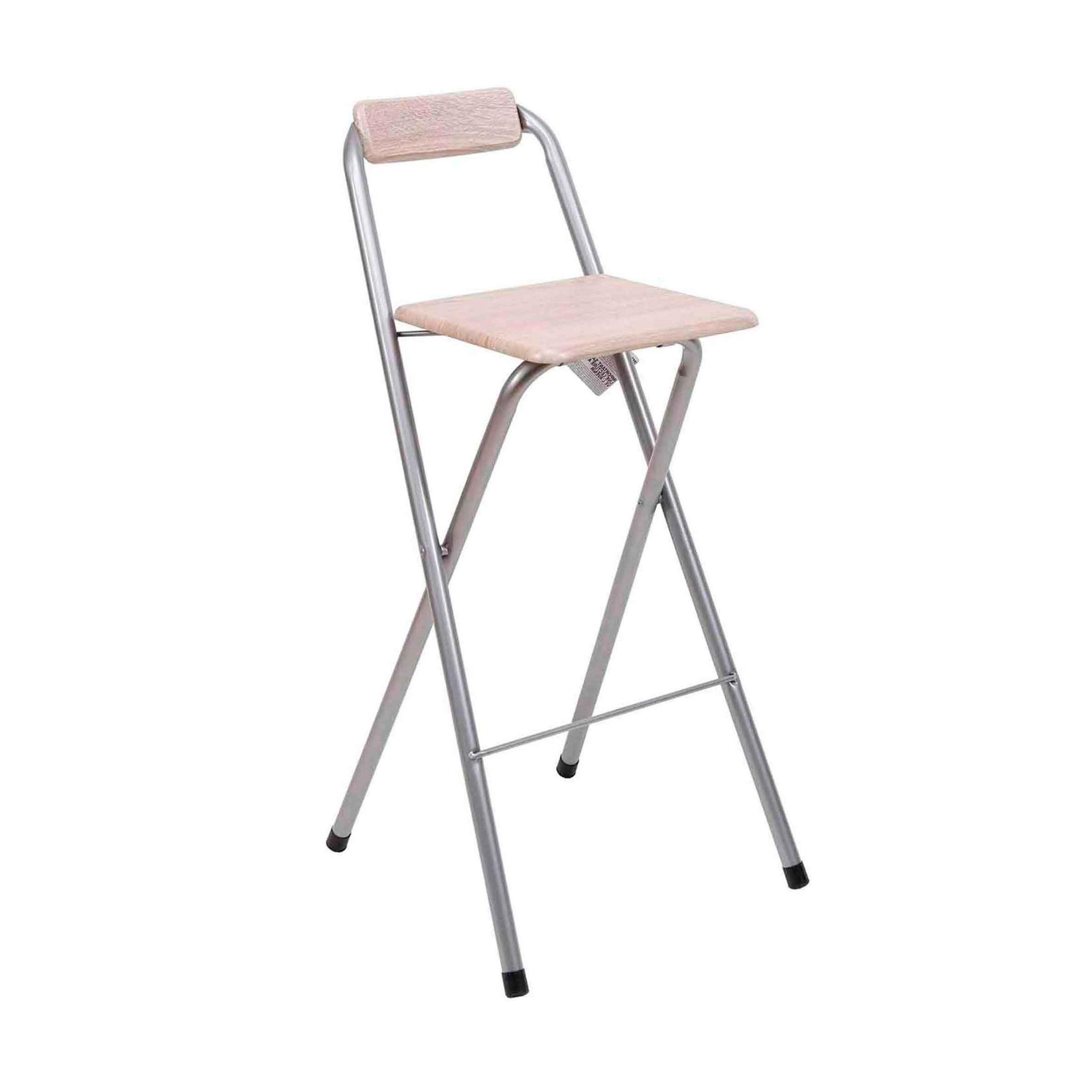 The Secret Home - Pack de 1,2 y 4 Taburetes Altos con Respaldo en Metal y Madera - Varios Modelos - Asiento Plegable de Metal y Madera - Ideal para Cocina