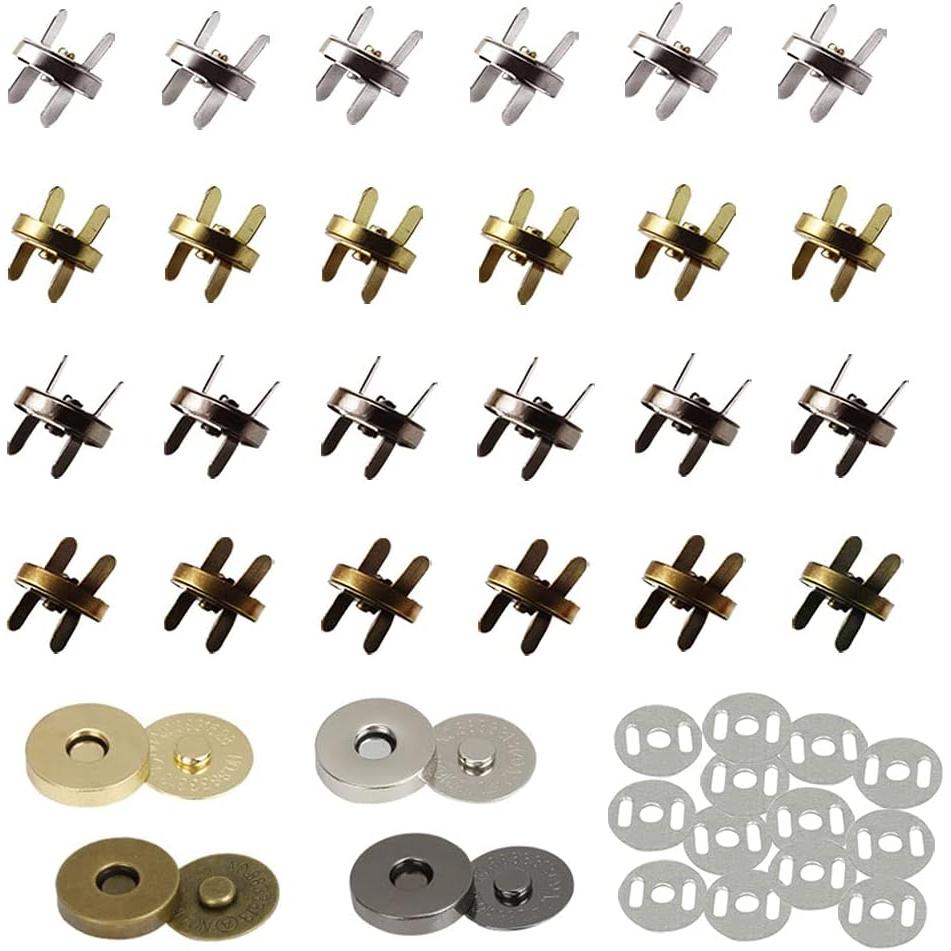 Bolsas Magnéticas 40 Piezas Bolsas Magneticos para Bolsos Magnético Bolsa Cierres 14 mm Broches de Imán Cierres de Imán Metálicos Cierres de Botón 4 Colores para Coser Manualidades Bolsos