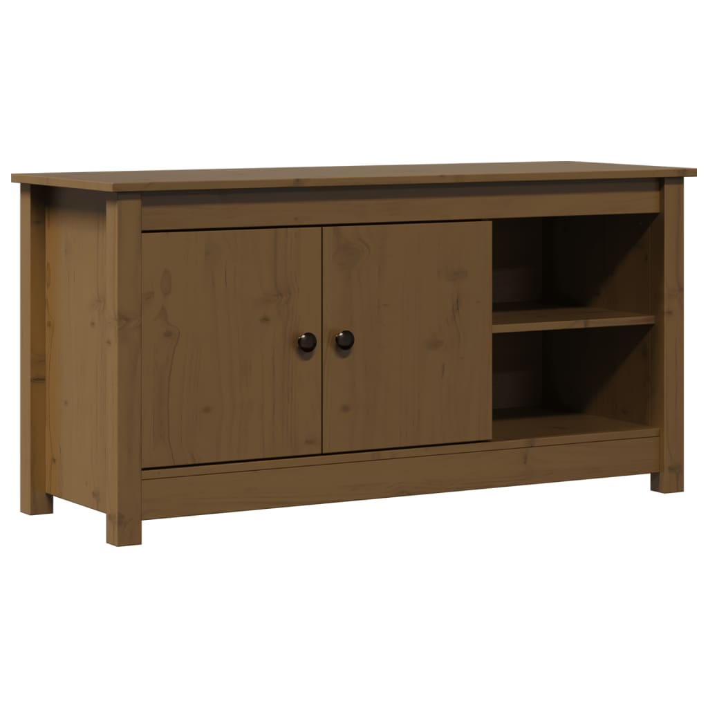 vidaXL Mueble de TV madera maciza de pino marrón miel 103x36,5x52 cm