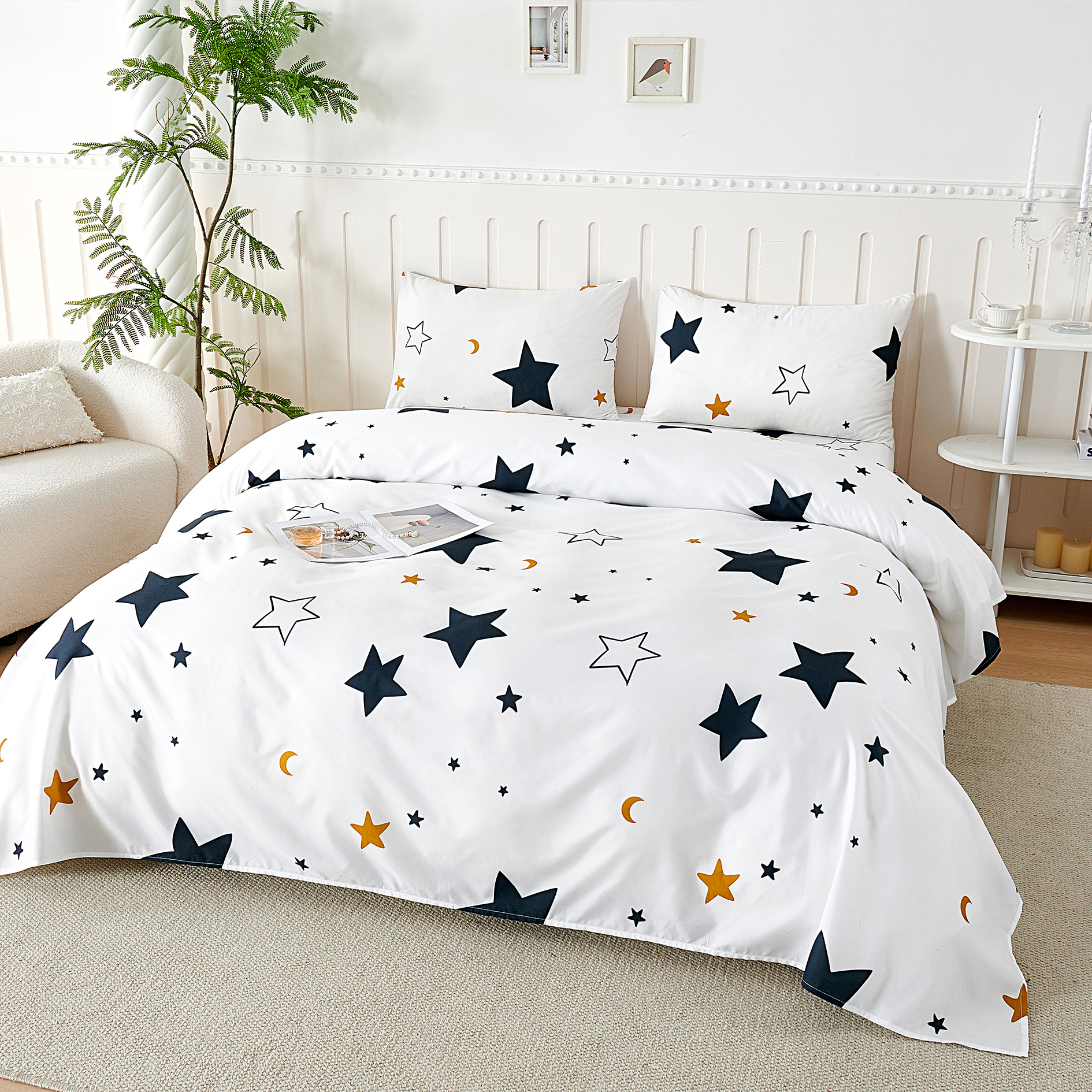 SNOWDVANCE Juego de Sábanas 3 Piezas Cama 90-100% Poliéster - Encimera 150 x 240, Bajera 90 x 200 + 25 cm, 1 Funda 45 x 75 - Estampado Cuadros Beige Gris - Suave, Transpirable y Lavable