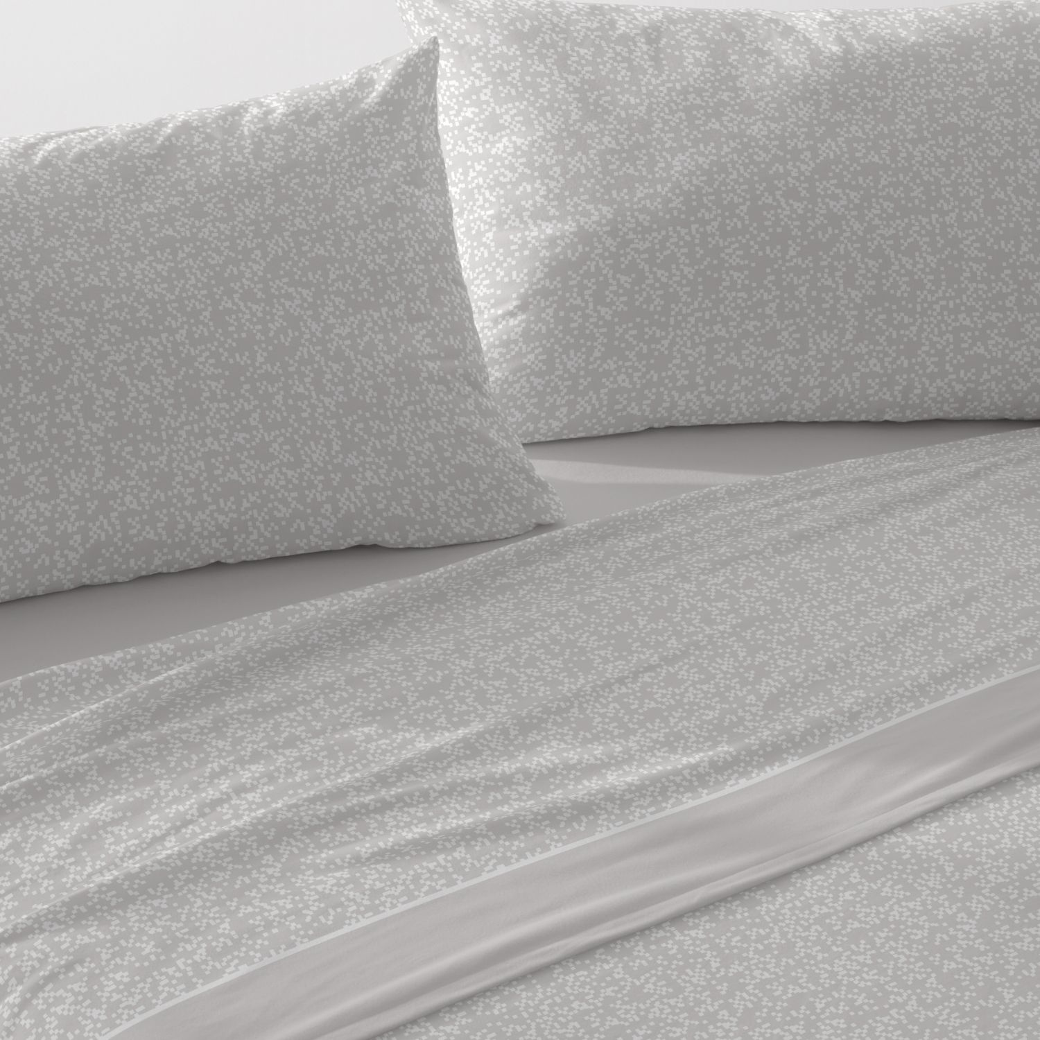 Juego Sábanas BURRITO BLANCO Tejido Velvelina® Diseño Cuadritos Azul grisáceo - Ultra Suave, Extra Cálido, Anti Bolitas - Cama 90-200cm