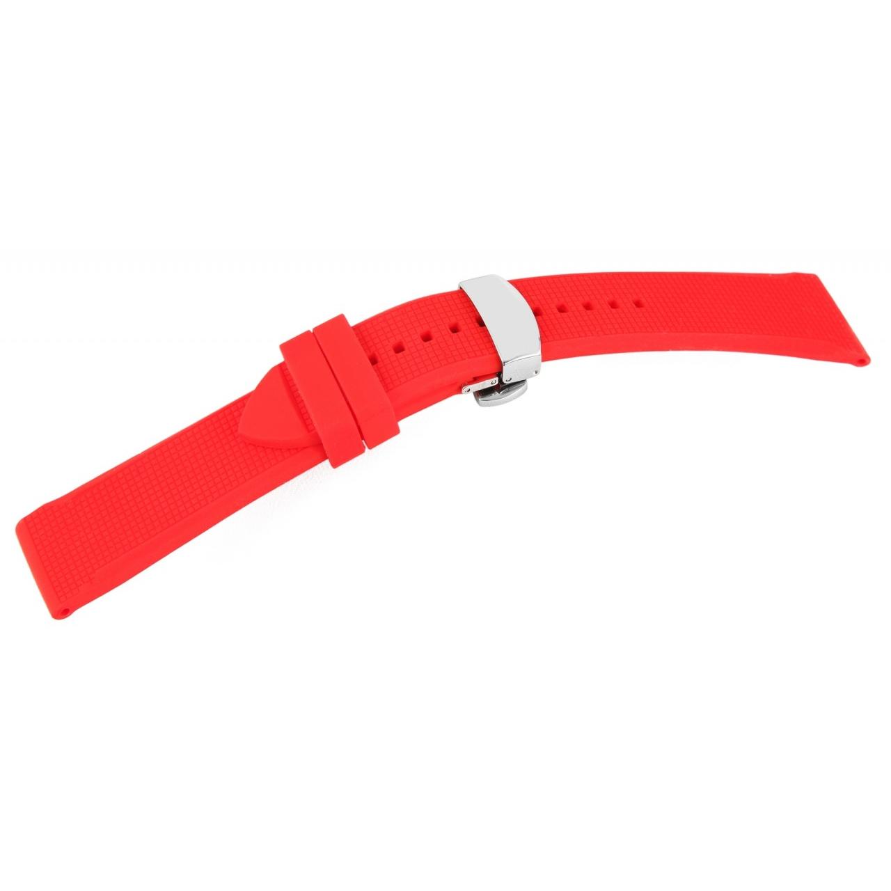 Mestre Artesão® Bracelete de Reloj em Silicone Vermelho - 22mm