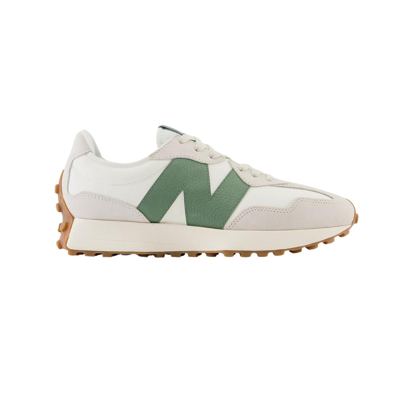 Zapatillas new balance u327lx  blanco verde de mujer.