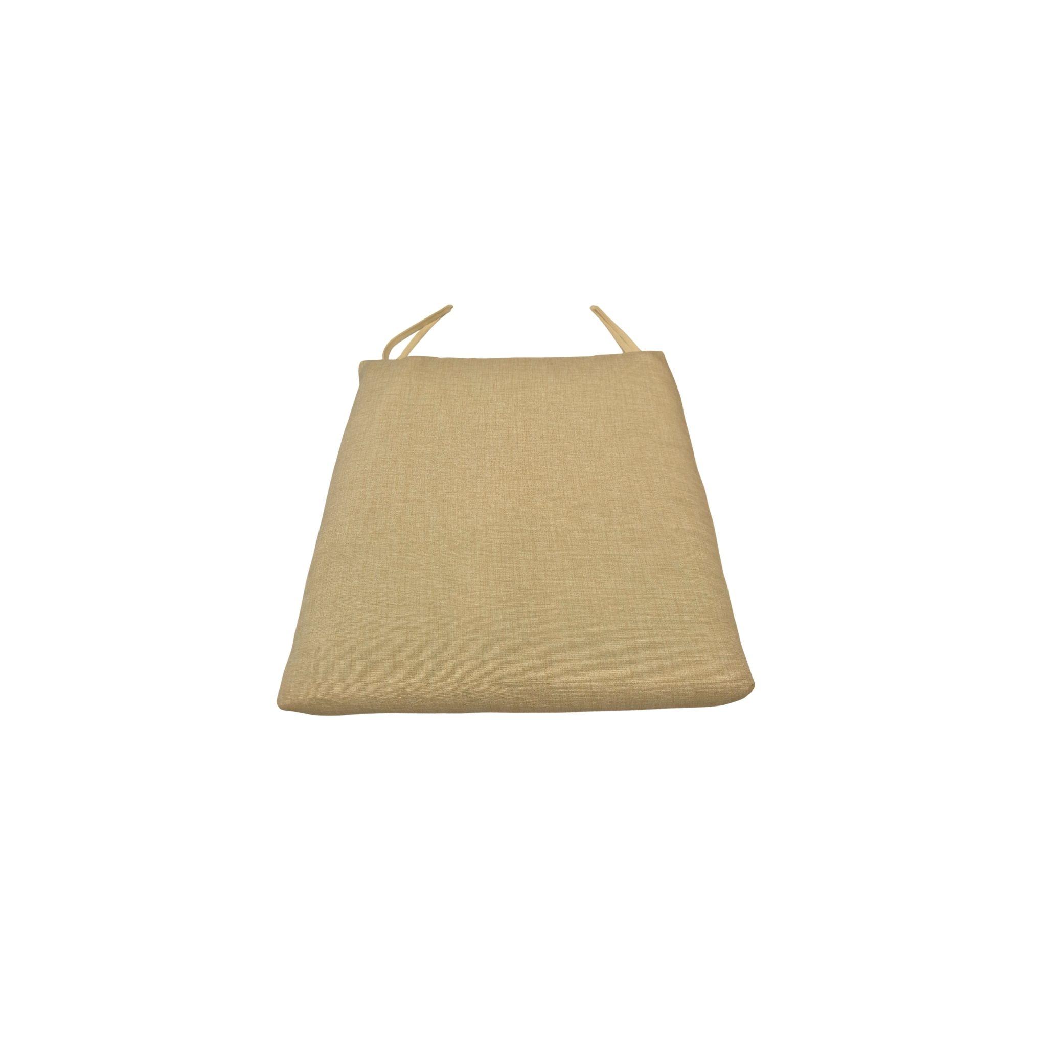 Asiento acolchado para silla desenfundable y lavable. Modelo liso jaspeado (Crudo, beige o gris) 40cm/45cm/50cm. Fabricado en España