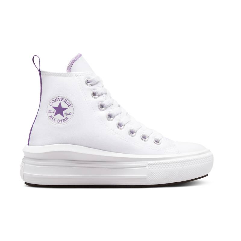 Converse Chuck Taylor All Star Move Platform Zapatillas Altas de Plataforma Mujer Lona Blanco Lila