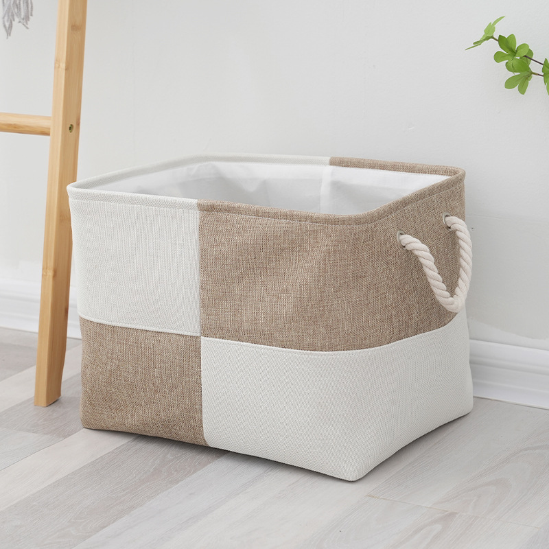 TK Cesta De Almacenamiento De Lino Plegable Para Ropa Interior Calcetines Juguetes Bebé Organizador Doméstico Para El Hogar