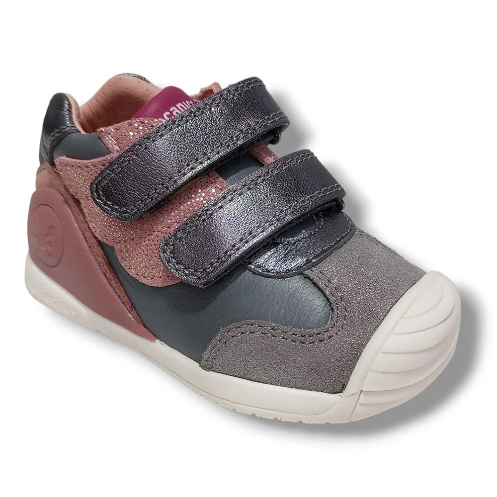 Biomecanics Botas Niña 221110-B GRIS/NUDE calzado niños Primeros Pasos Respetuoso Biomecanics Winter ROYALE CORDONETS
