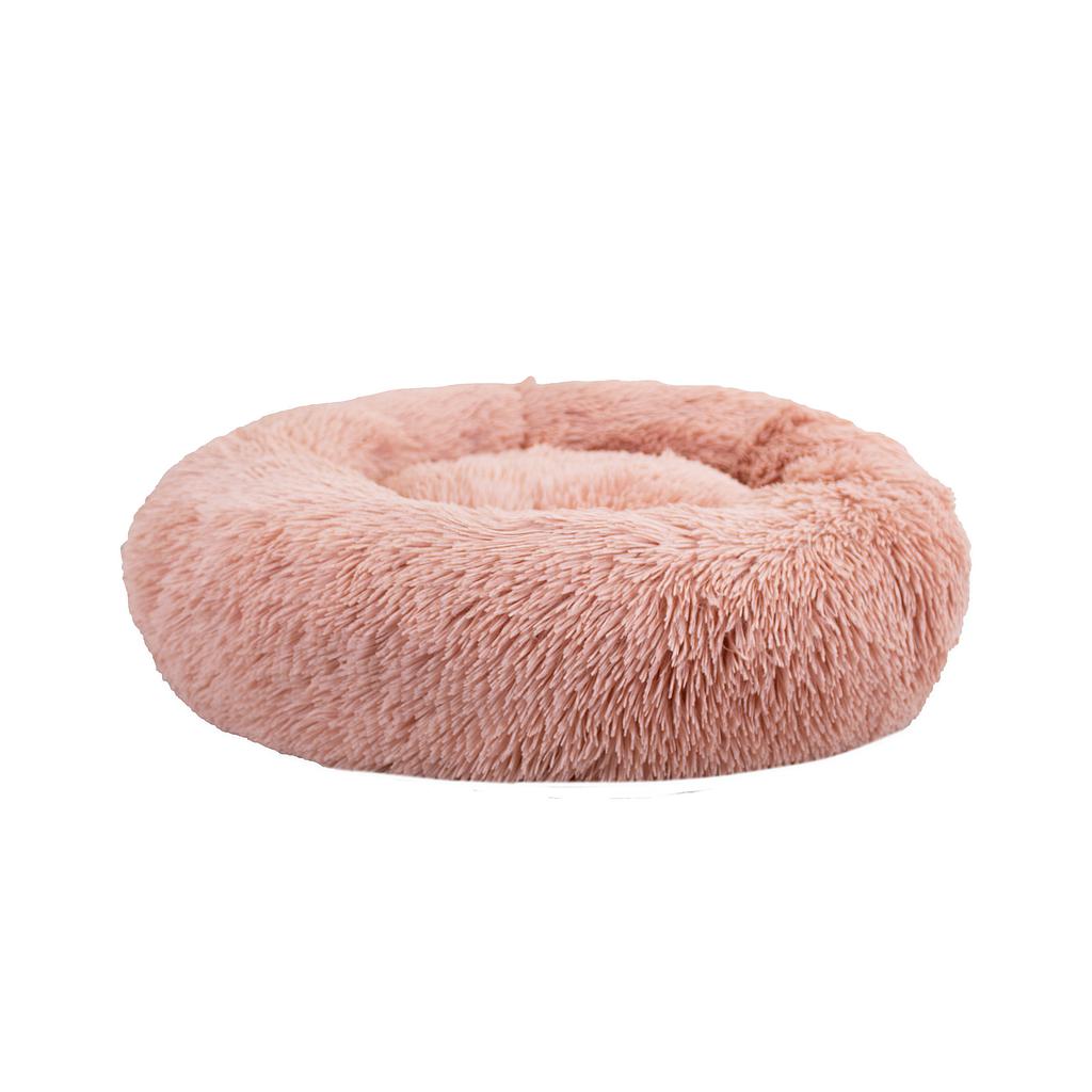 Cama para Perro Yagu Donut Antiestrés Rosa - Cama Redonda Suave y Mullida (Talla T-1 / 52 x 52 x 13 cm)