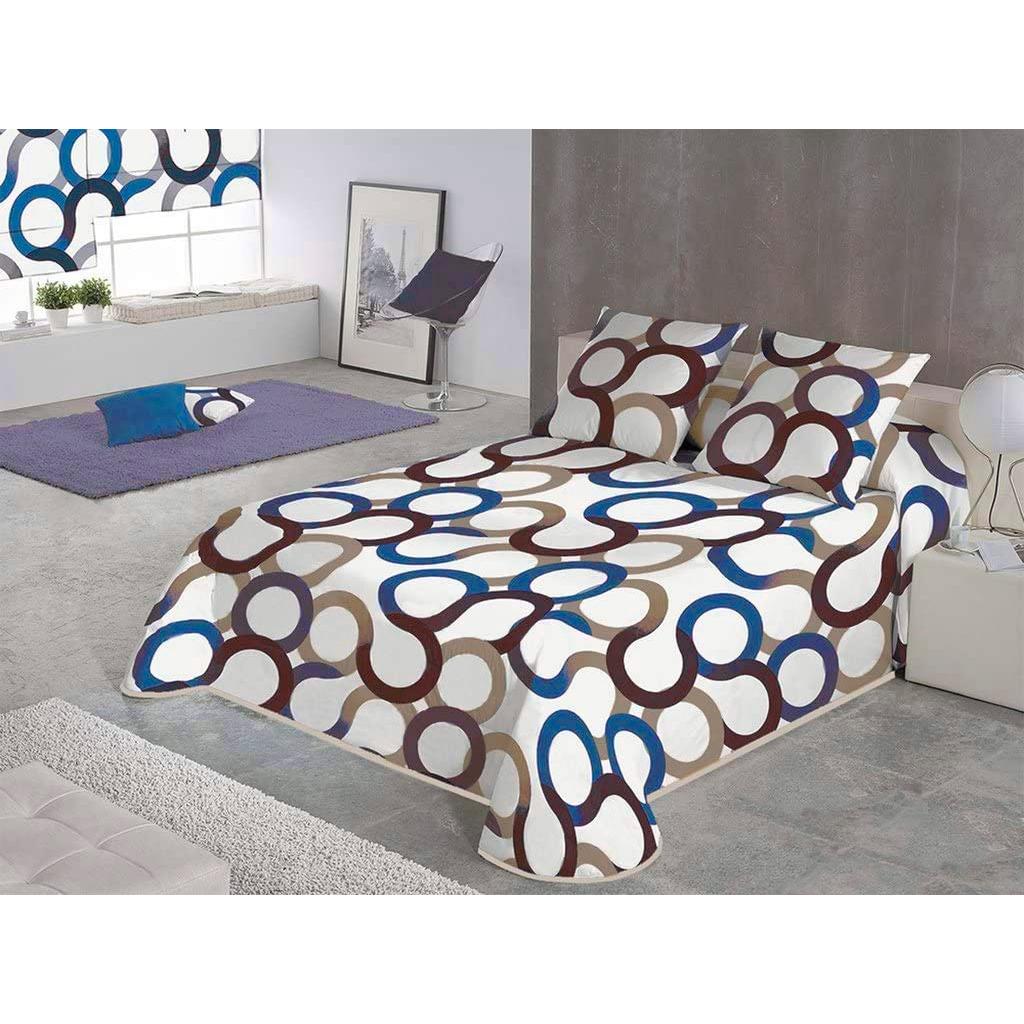 SABANALIA - Colcha Estampada Aros (Disponible en varios tamaños y colores) | Colcha ideal para primavera y verano | Producto ligero y decorativo