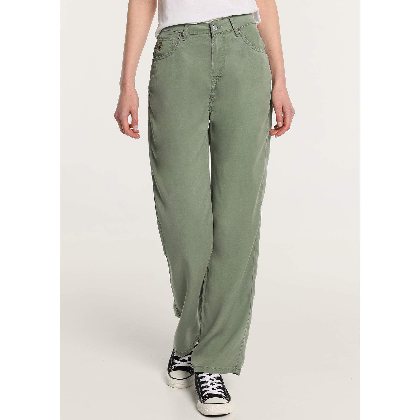 LOIS JEANS - Pantalón Barrel Nicola Verde - Tallaje en Pulgadas- Tallaje en Pulgadas