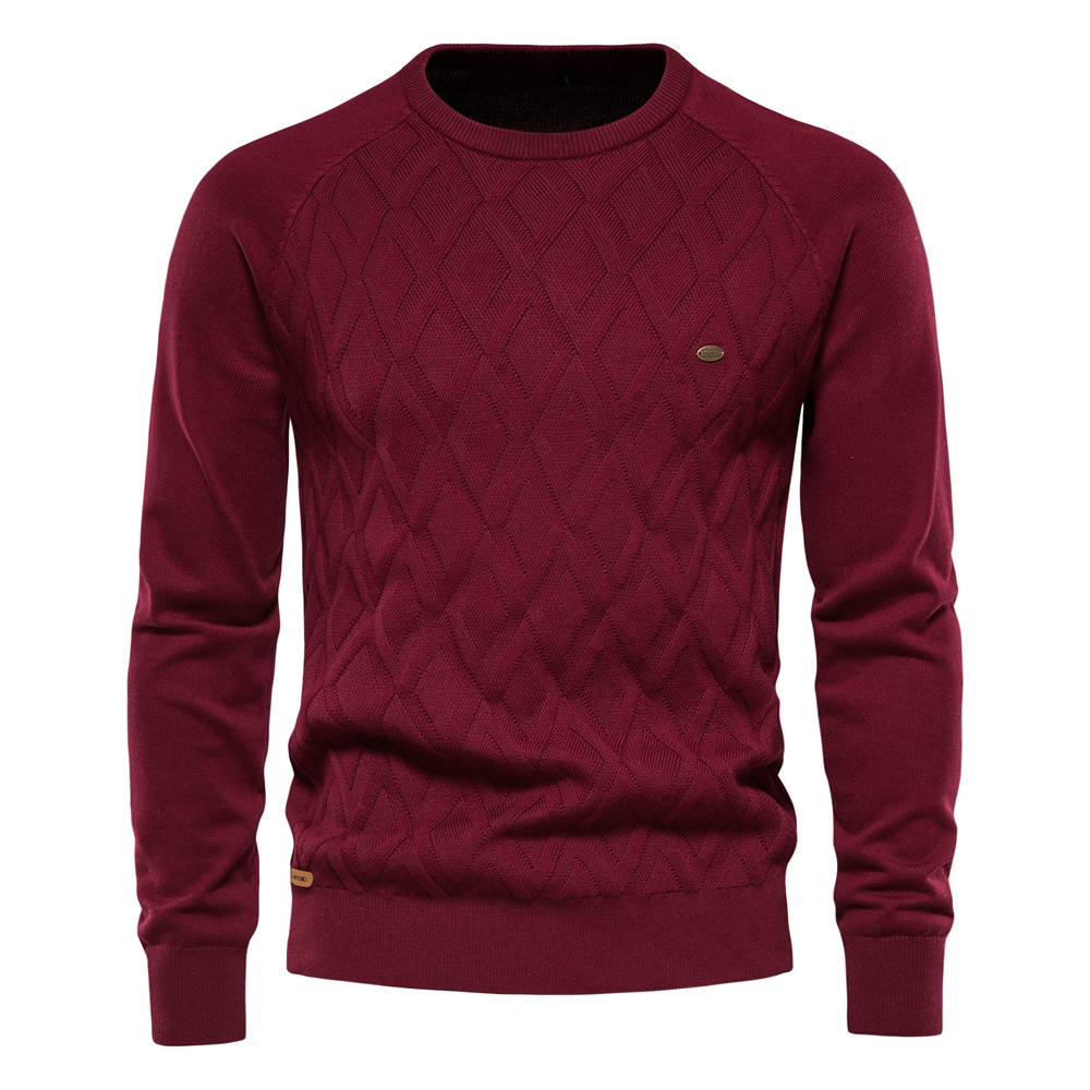TK Suéteres de algodón puro para hombre, ideales para otoño e invierno. Suéteres, pulóveres y prendas de punto de colores lisos para hombre.