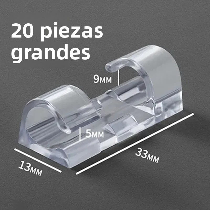 TK Organizador De Cables Adhesivo Universal 20Pcs Clips Para USB Carga Datos Línea De Trabajo Bobina Winde Soporte De Plástico Transparente Para El Hogar Y Oficina