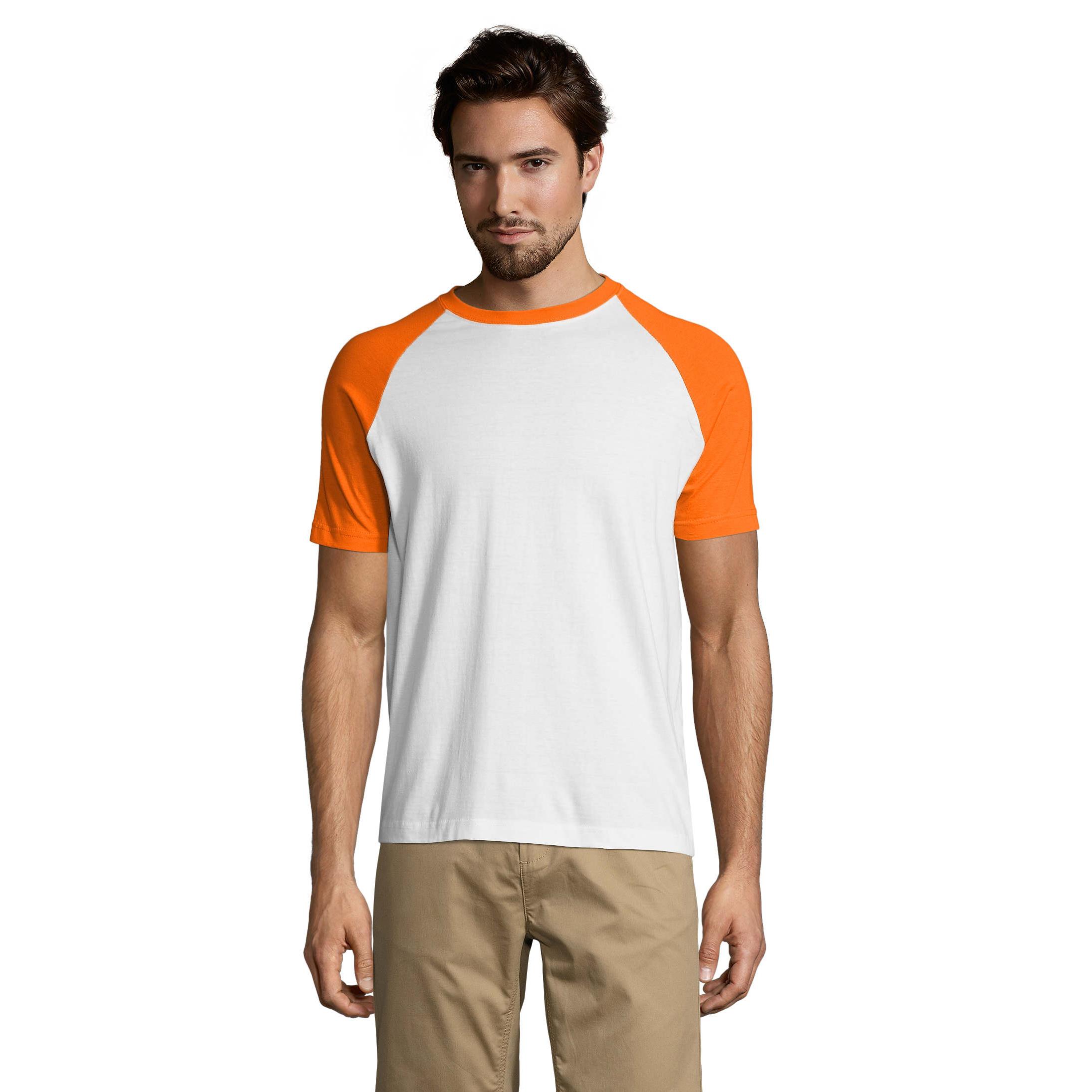 Camiseta Hombre SOL'S Funky Manga Raglán Bicolor 100% Algodón Semi-Peinado 150 g/m², Diseño Estilo Beisbol, Corte Tubular, Tallas S a 3XL
