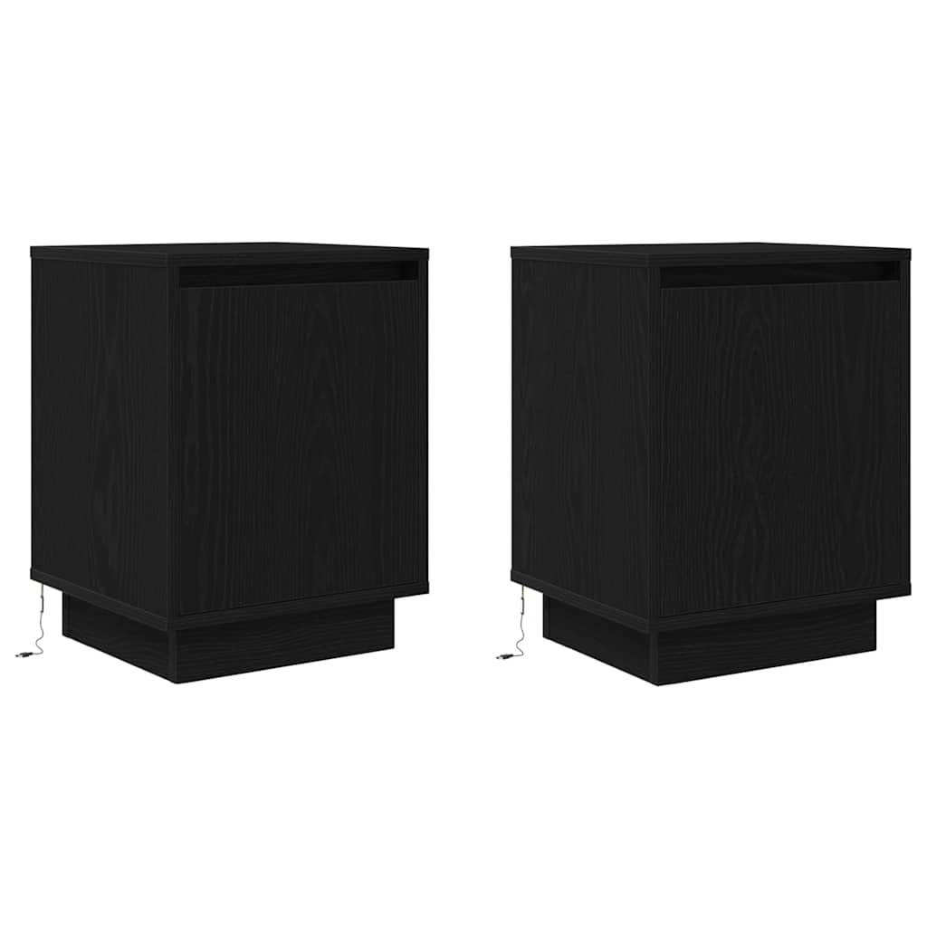 vidaXL Mesillas de noche con luces LED 2 uds  38x34x50 cm Multicolor