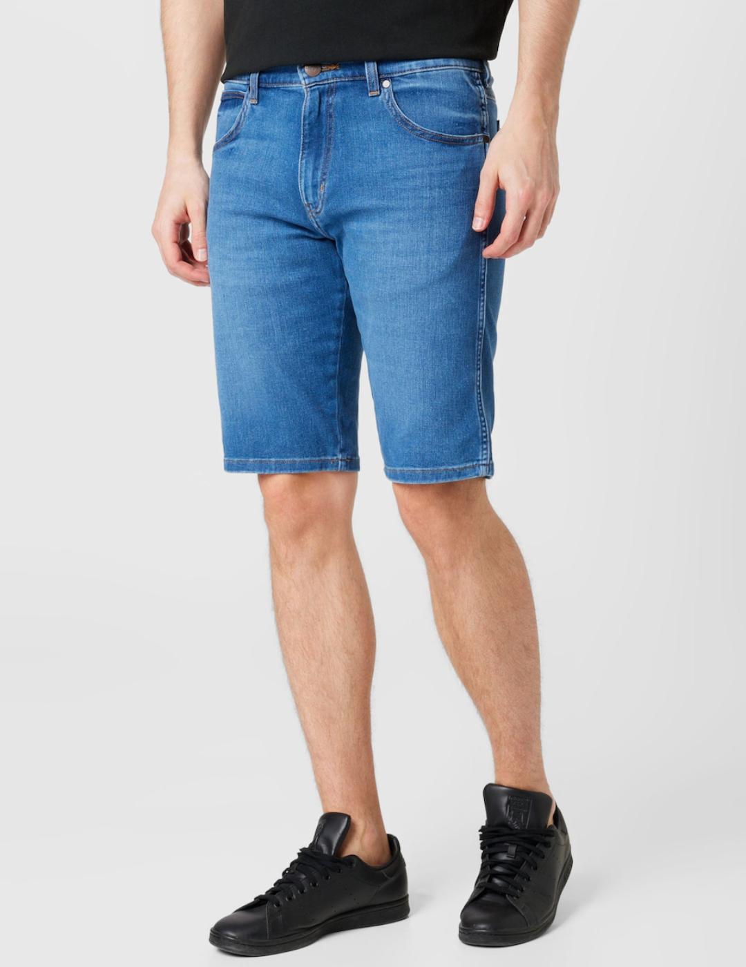 Bermuda Wrangler Colton de Algodón y Elastano - Azul Verano