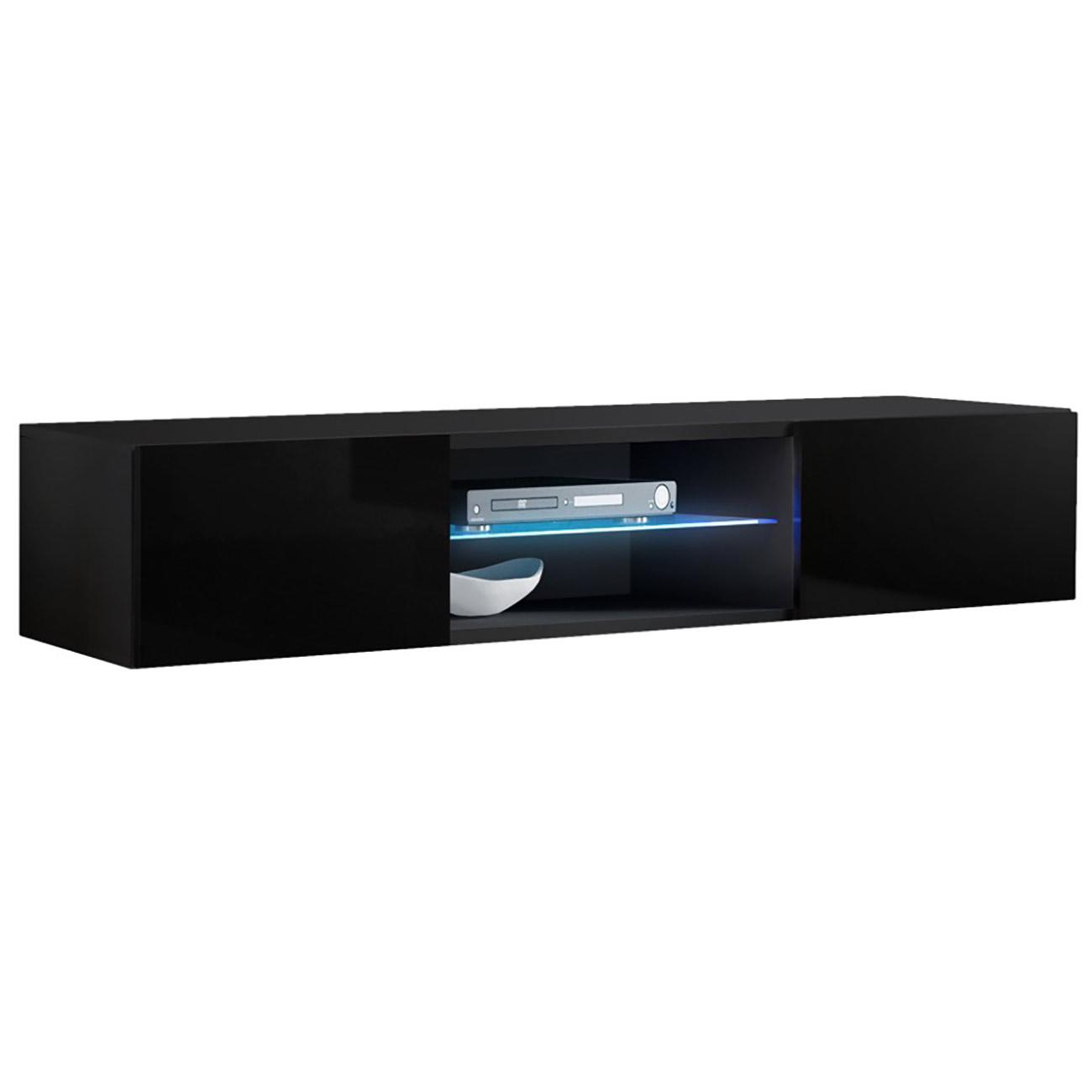 MB Muebles Bonitos - Mueble TV Colgante, LED, Ancho 160cm, Más Colores, Acabado Brillo, Modelo Tibi