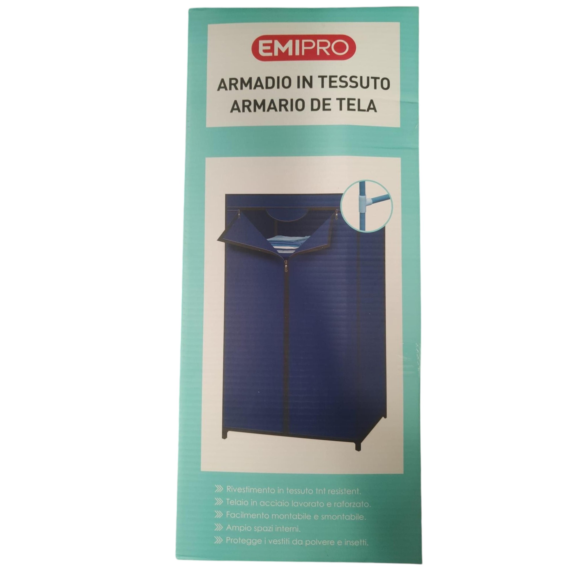 Armario Plegable de Tela – Gran Capacidad con Estantes y Barra, Estructura Metálica Resistente y Diseño Moderno