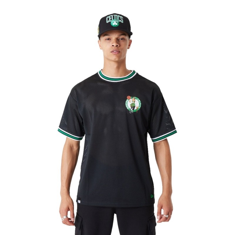 CAMISETA NEW ERA NEGRA CELTICS NBA OS MESH TEE BOSCEL