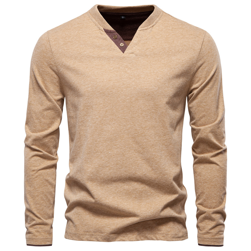 TK Camiseta básica de manga larga raglán para hombre, estilo patchwork, camiseta informal de algodón