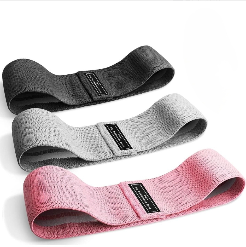 Bandas Elasticas Musculacion, Juego de 3 Bandas Elasticas Musculacion, Bandas de Resistencia de Tela para Fitness, Cintas Elasticas Antideslizante para Glúteo, Piernas, Brazo, Yoga, Pilates