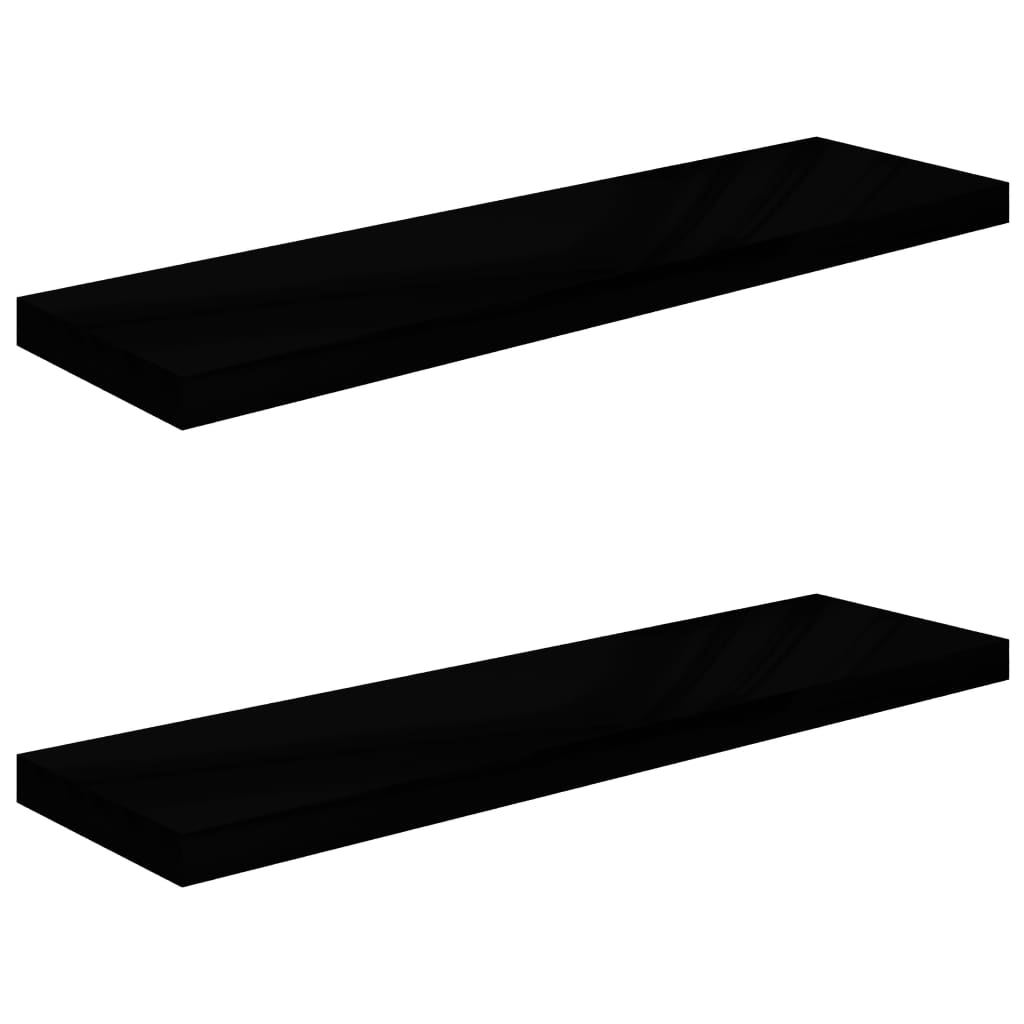 vidaXL Estante flotante de pared 2 uds MDF 90x23,5x3,8cm Blanco brillante, negro brillante, gris brillante Mueble Almacenaje Estantería para Oficina, Estudio, Dormitorio Estantería/Librería/ mueble de Almacenamiento