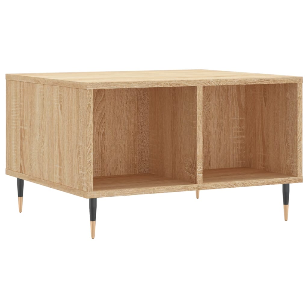 Vidaxl Mesa de Centro de Madera Contrachapada 60x50x36,5 Cm Blanco Negro
