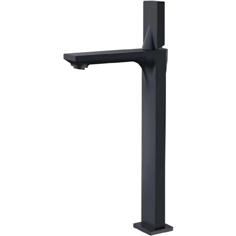 Grifo de lavabo monomando negro moderno, grifo de lavabo de un solo orificio negro mate, grifo de lavabo de baño alto, grifo de lavabo con manguera de agua fría y caliente - negro