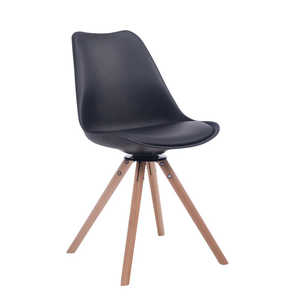 Silla para visitas Troyes Rund Negro,Natural