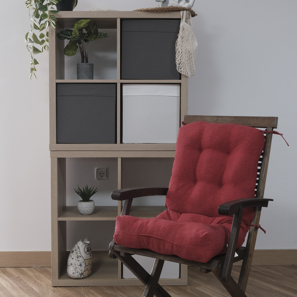 REINO MANSIDI 1 und Cojines 90x45x10cm con Respaldo para Sillas de Terraza Rojo - Cómodos y Llamativos