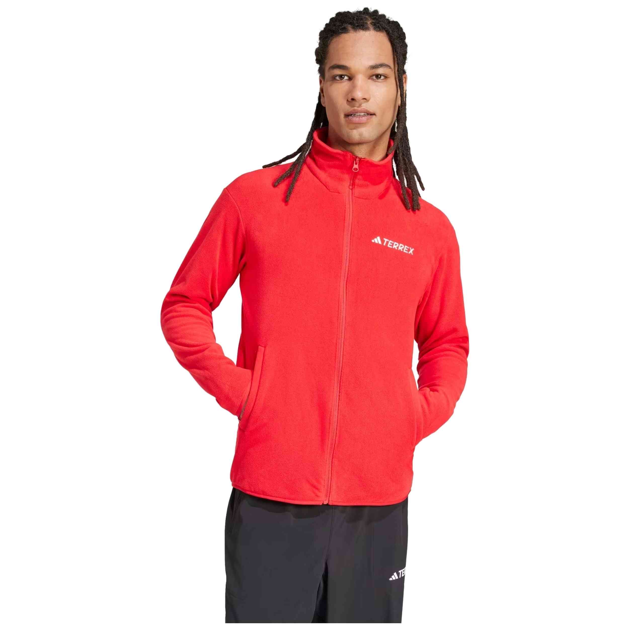 Chaqueta Adidas modelo Forro polar adidas Multi Essentials Fleece Full Zip rojo intenso para Hombre en color Rojo